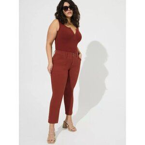 Torrid Red Crop Aviator Skinny Stretch Twill Mid-Rise Pant